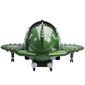 12V Electric Kids Ride on Toy Plane with USB, FM, Wind-Driven Propeller, 360-Degree Rotating by 2 Joysticks, Remote Control for Kids 3 to 6