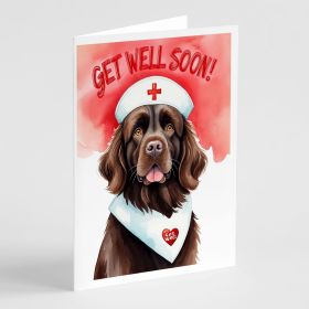 Newfoundland Get Well Soon Greeting Cards Pack of 8 Blank Cards with Envelopes Whimsical A7 Size 5x7 Blank Note Cards
