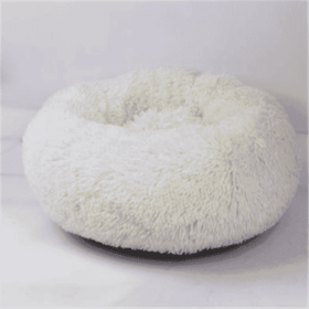 Round Long Hairy Autumn And Winter Nest Pad Cat Mattress (Option: White-120cm)