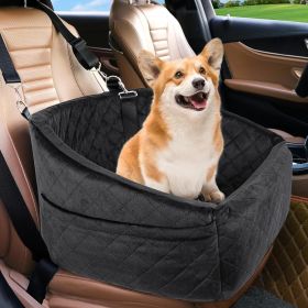 Dog Car Seat for Small Medium Dogs Under 30lbs Pet Booster Seat (Color: Black)